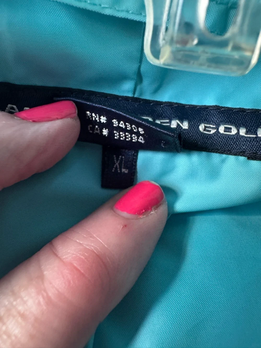 Ralph Lauren Golf Jacket women light blue/aqua full-zip mock neck button collar